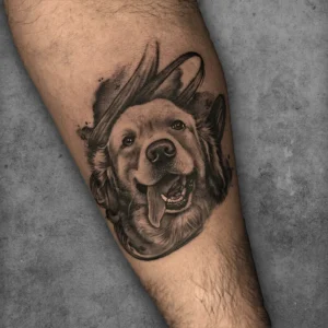 Realistic dog portrait tattoo design by Sachin - Best Tattoo Artist in Laxmi Nagar