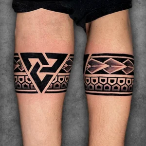 custom armband tattoo with bold details and unique design done by sachin at ortus tattoo , Delhi.